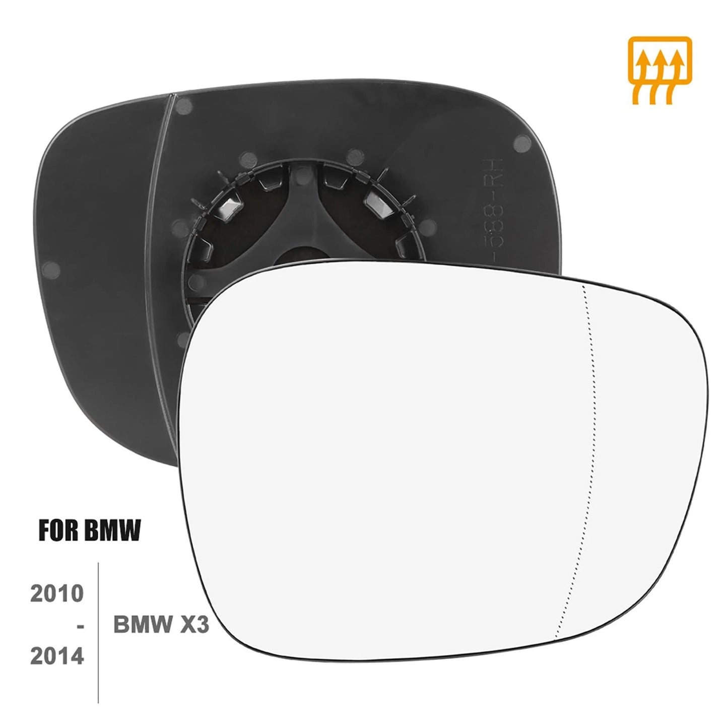 Heated Mirror Glass Replacement w/ Backing for BMW X3 (2011-2014)
