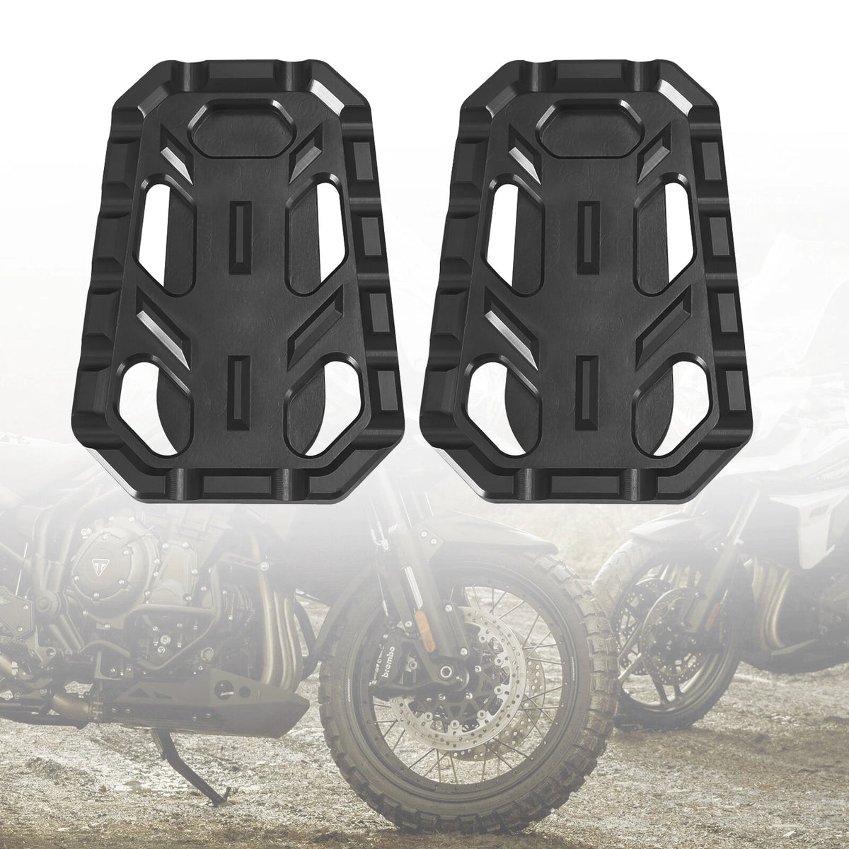 Enlarged Foot Pegs 2 x Black for Triumph Scrambler Tiger (2016-2023)