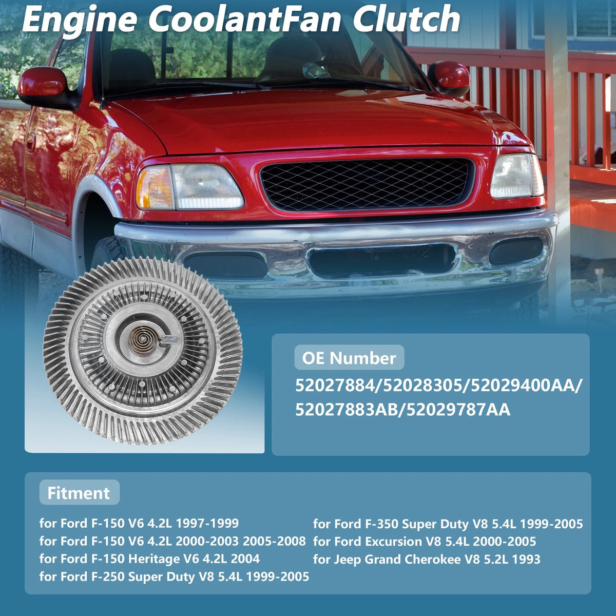 Engine Cooling Fan Clutch for Ford F-150 V6 4.2L (1997-1999)