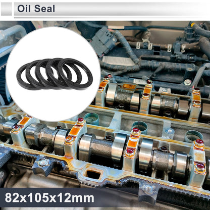 Oil Seal 82x105x12mm Black 5 Pcs Nitrile Rubber Seal Ring Rotary Shaft Seal