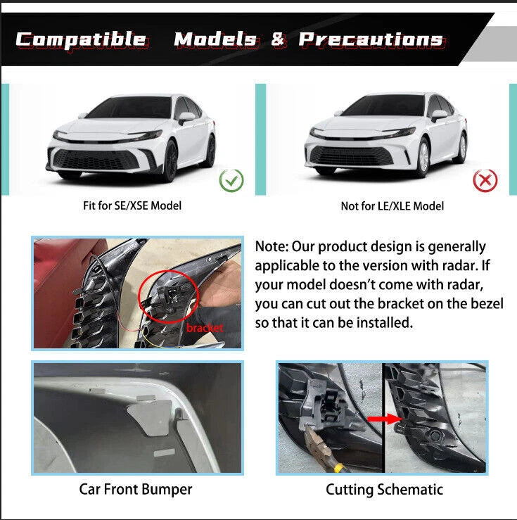 2 x Daytime Running Lamps DRL Fog Lights for 2025 Toyota Camry SE XSE