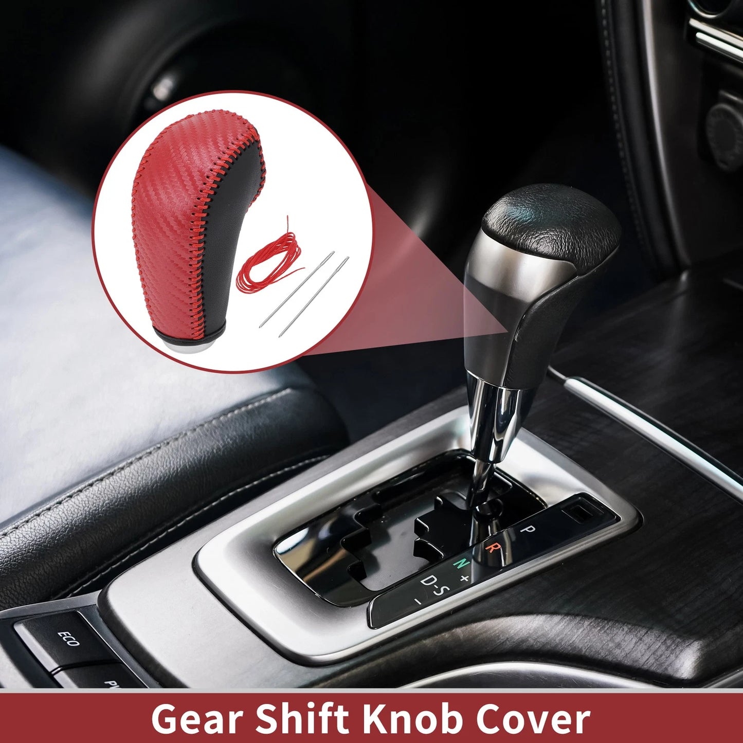 Red Carbon Fiber Gear Shift Knob Cover for Subaru Forester (2014-2017)