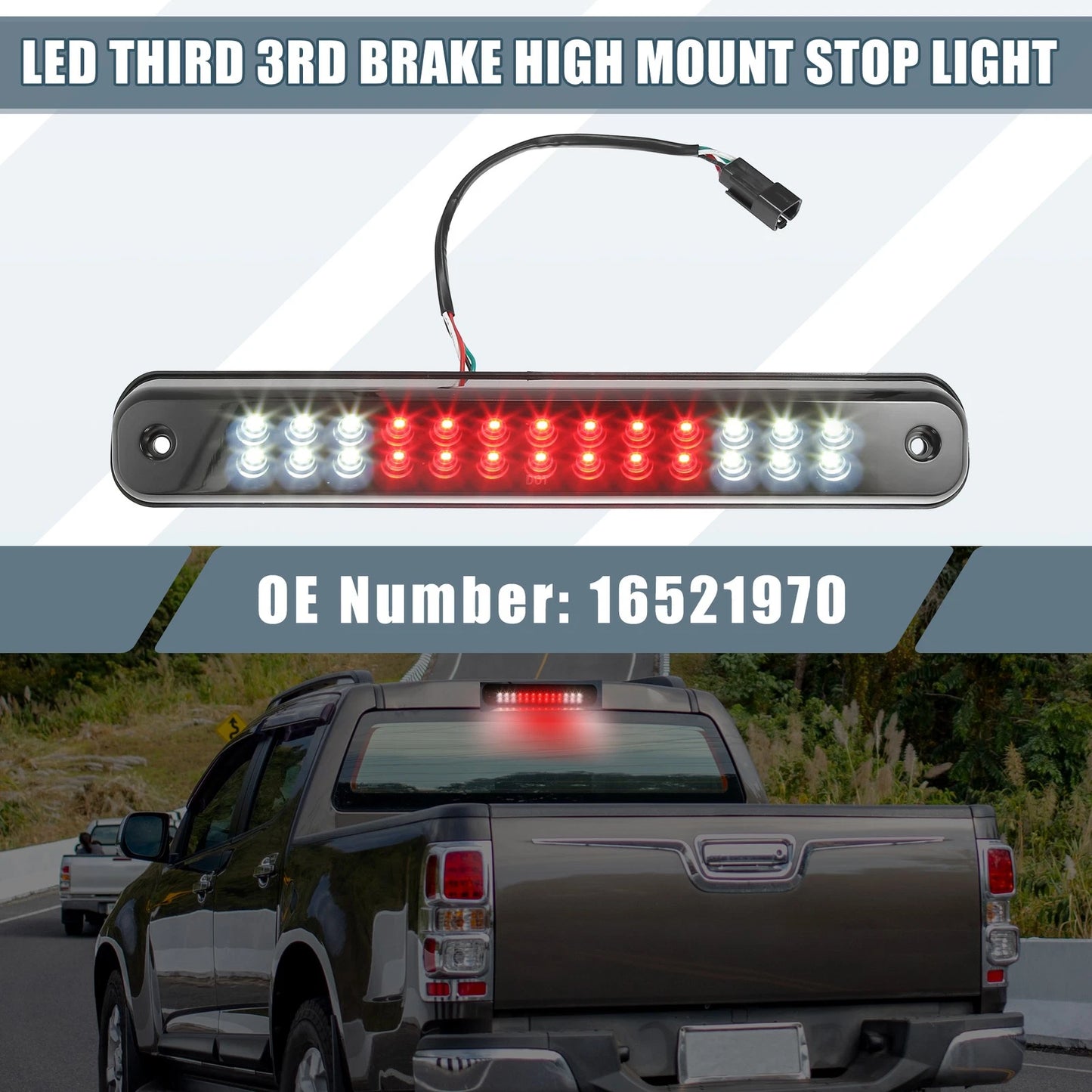 High Mount Stop Light for Chevy Silverado (1994 - 1998) Black Housing Smoked Lens