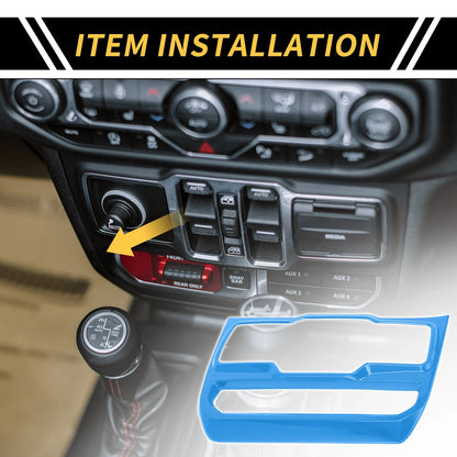 Light Blue Dashboard Center Control Panel Cover for Jeep Wrangler (2018-2023)