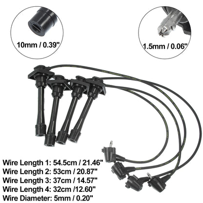 4pcs Spark Plug Ignition Wires for Toyota Celica (1994-1997) Black
