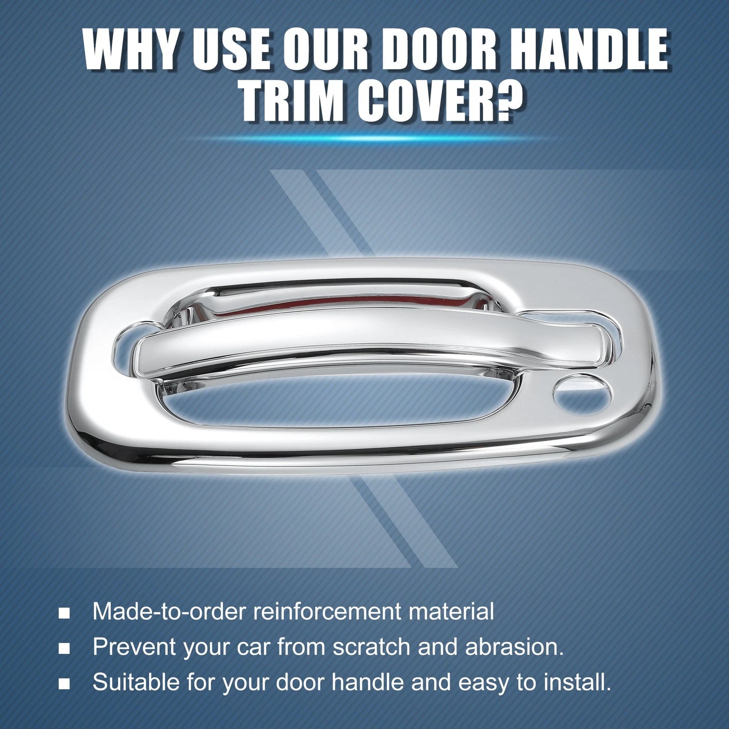 1 Pair Exterior Door Handle Cover with Keyhole for Chevrolet Tahoe (2000-2006)