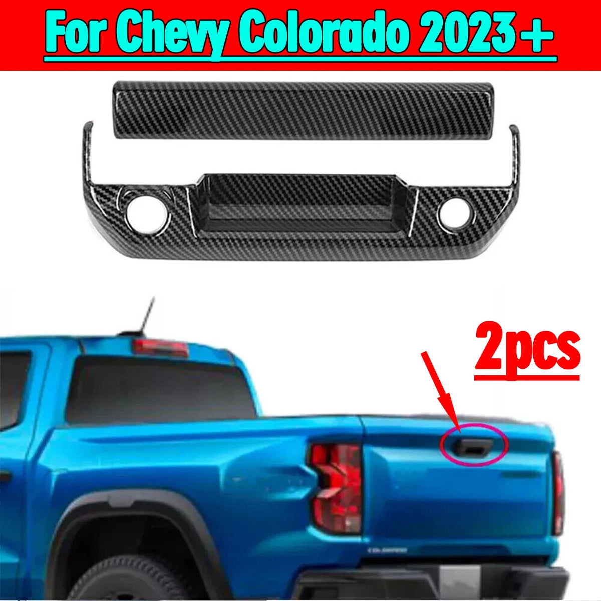 Tailgate Rear Trunk Door Handle Cover Trim for Chevy Colorado (2023–2024)
