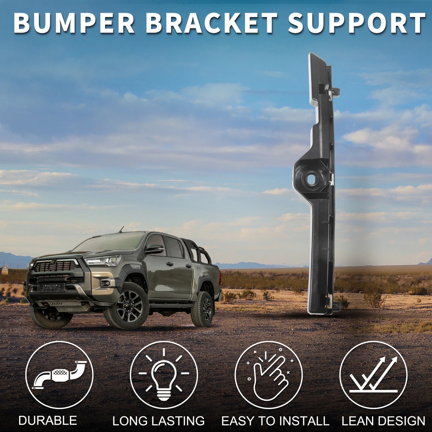 Left Front Bumper Retainer Bracket for Toyota Hilux (2015-2023)