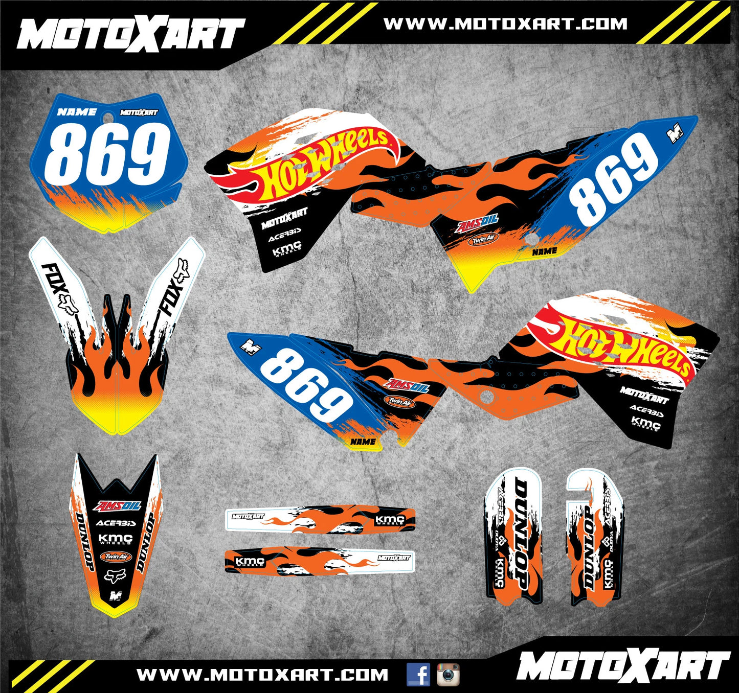 Custom Graphics Kit BLAZE Style Decals for KTM 65 (2009-2015)