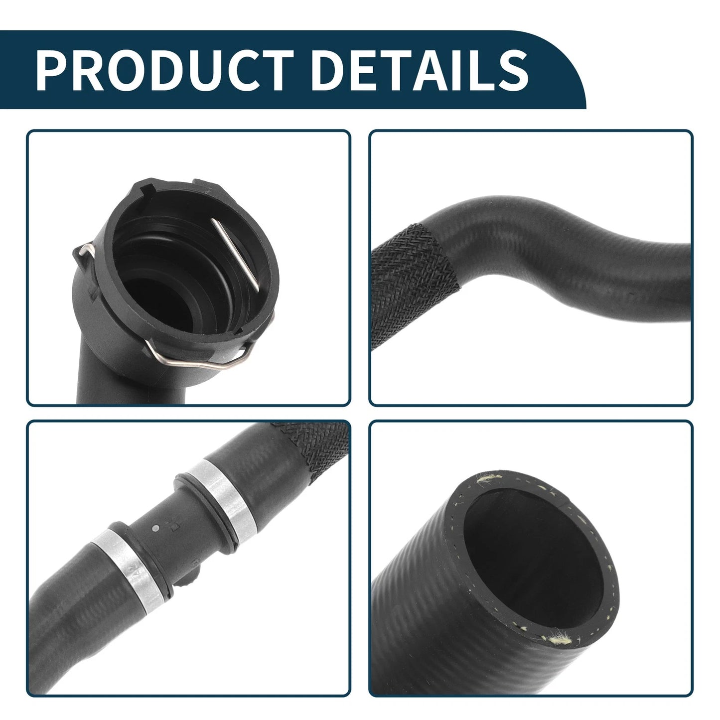 Upper Radiator Hose for Volvo S60 (2001-2010) Rubber Black 1 Pc