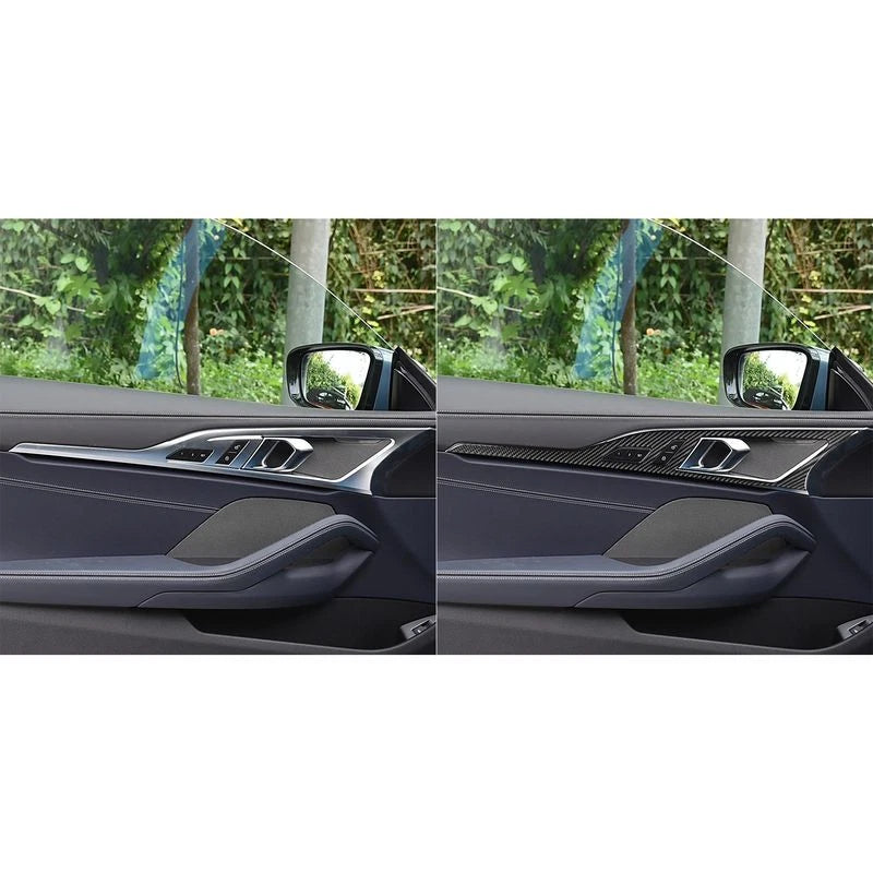 Soft Carbon Fiber Interior Door Handle Panel Trim for BMW 8 Series 2-Door 19-23