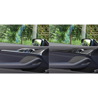 Soft Carbon Fiber Interior Door Handle Panel Trim for BMW 8 Series 2-Door 19-23