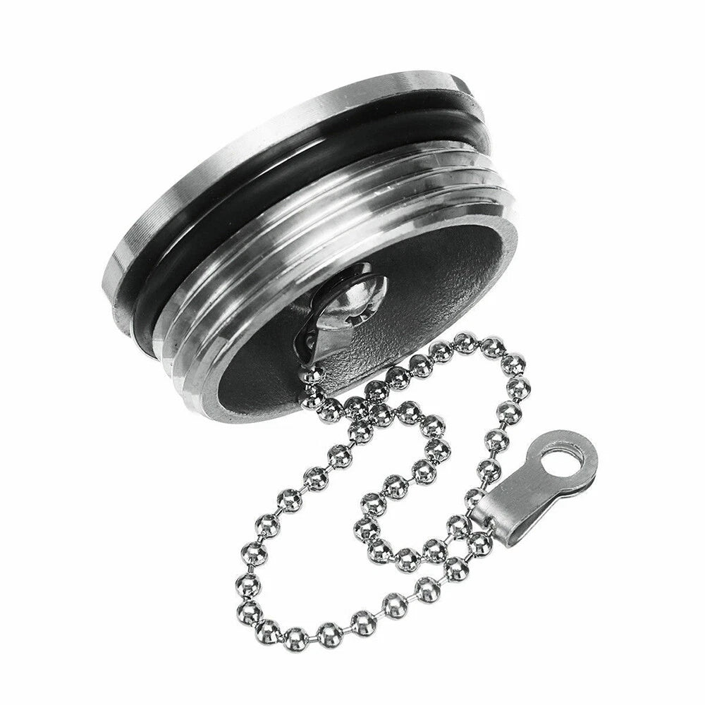 50mm Stainless Steel Gas Fuel Cap Cover with Chain for Boat Marine