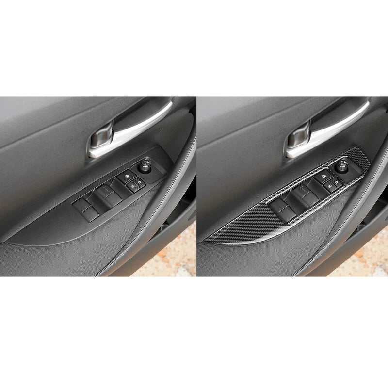 Soft Carbon Fiber Window Lift Panel Trim Kit for Toyota Corolla 2019-2024