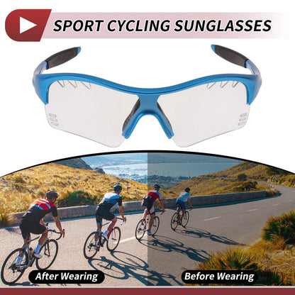 Set Riding Goggles Clear Lens Blue Frame PC TPU for Motorcycle