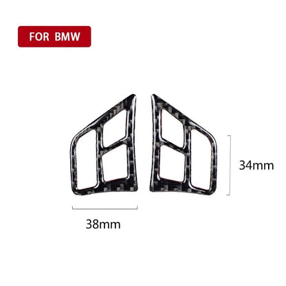 Carbon Fiber Steering Wheel Remote Buttons Cover Trim fit For BMW 3 Series E90