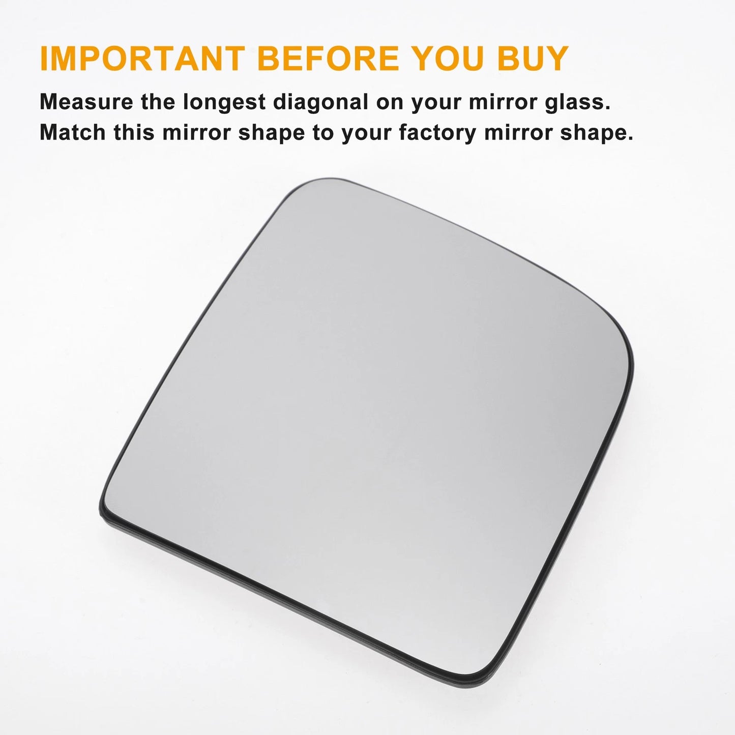 White Heated Convex Mirror Glass for Ford Transit (2002-2009)