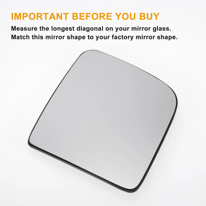 White Heated Convex Mirror Glass for Ford Transit (2002-2009)
