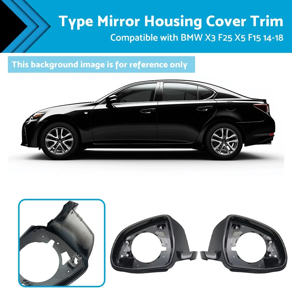 Gloss Black Mirror Caps for BMW X3 X4 X5 X6 F25 F15 F26 F16 (2014-2018)