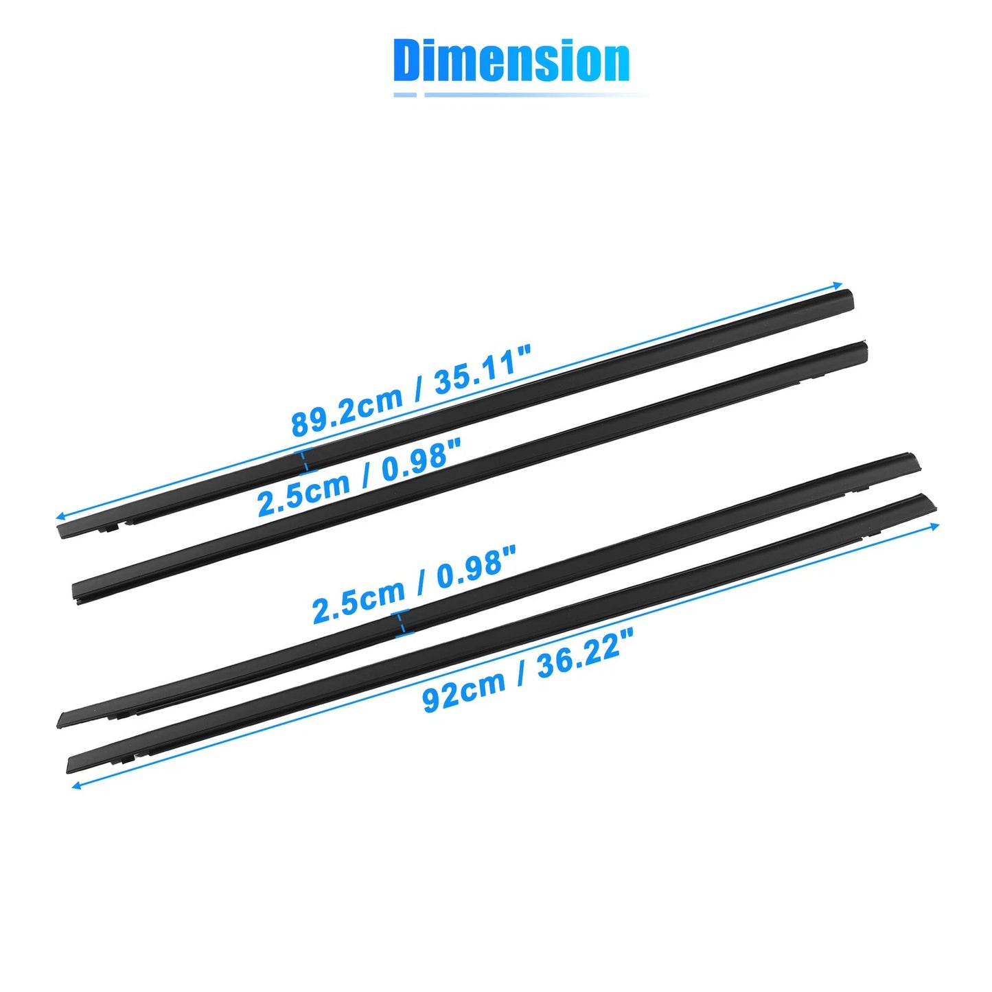 4pcs Weatherstrip Window Trim Seal for Honda Civic (2016-2021)