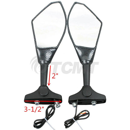 LED Turn Signal Mirrors for Kawasaki Ninja ZX-6R ZX-10R (2004 - 2011)