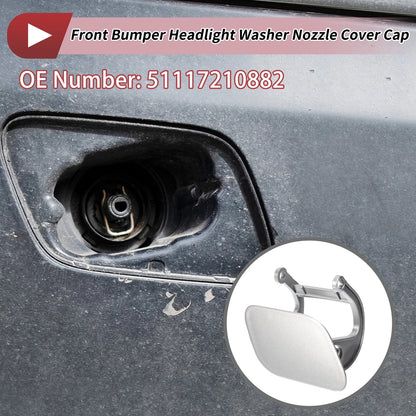 Front Right Washer Nozzle Cover Cap for BMW 740i Silver Tone