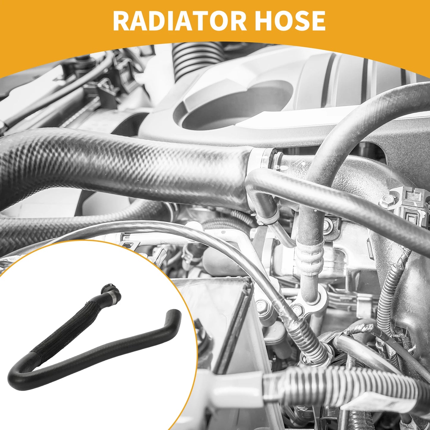 Radiator Hose for BMW 128i 2008-2013 Rubber Black