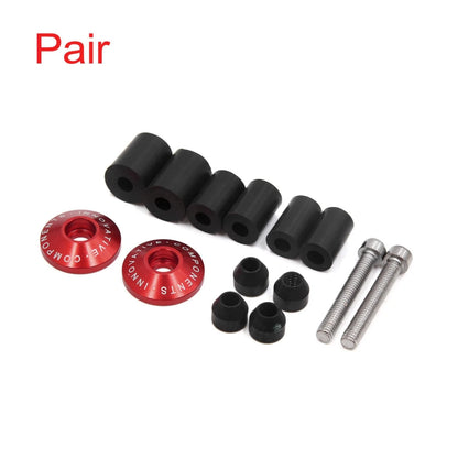 2 x Universal Aluminum Alloy 7/8" Handlebar Grip Bar End Cap Red for Motorcycle