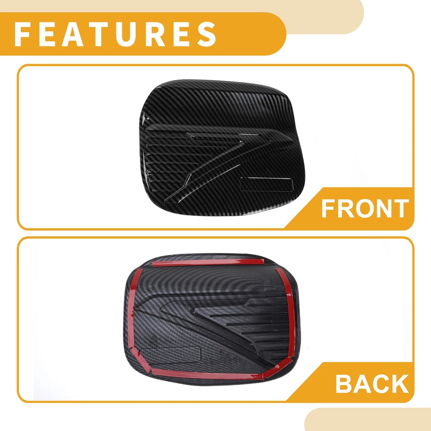 Fuel Tank Door Cap for Mitsubishi Outlander Carbon Fiber Black