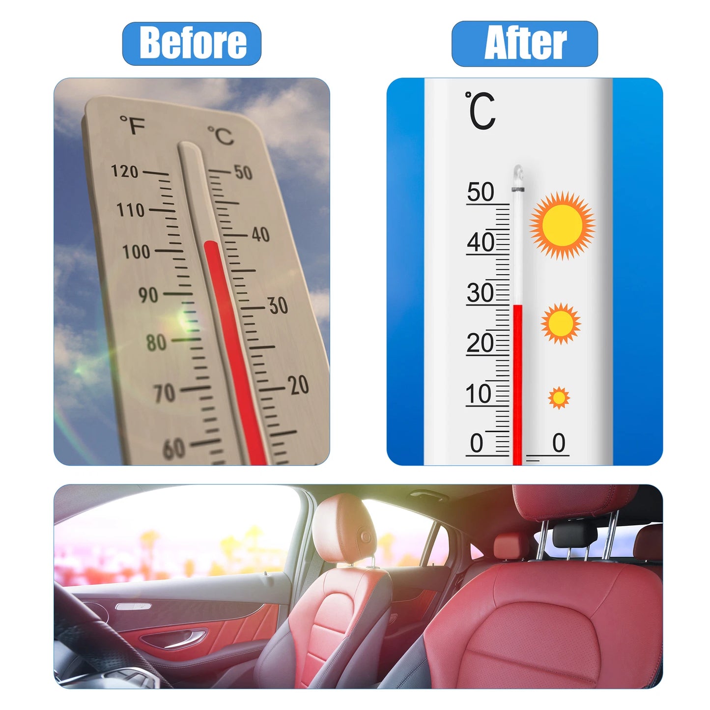 Foldable Windshield Sun Shade 146x85.5cm for Ford Escape (2020-2022)