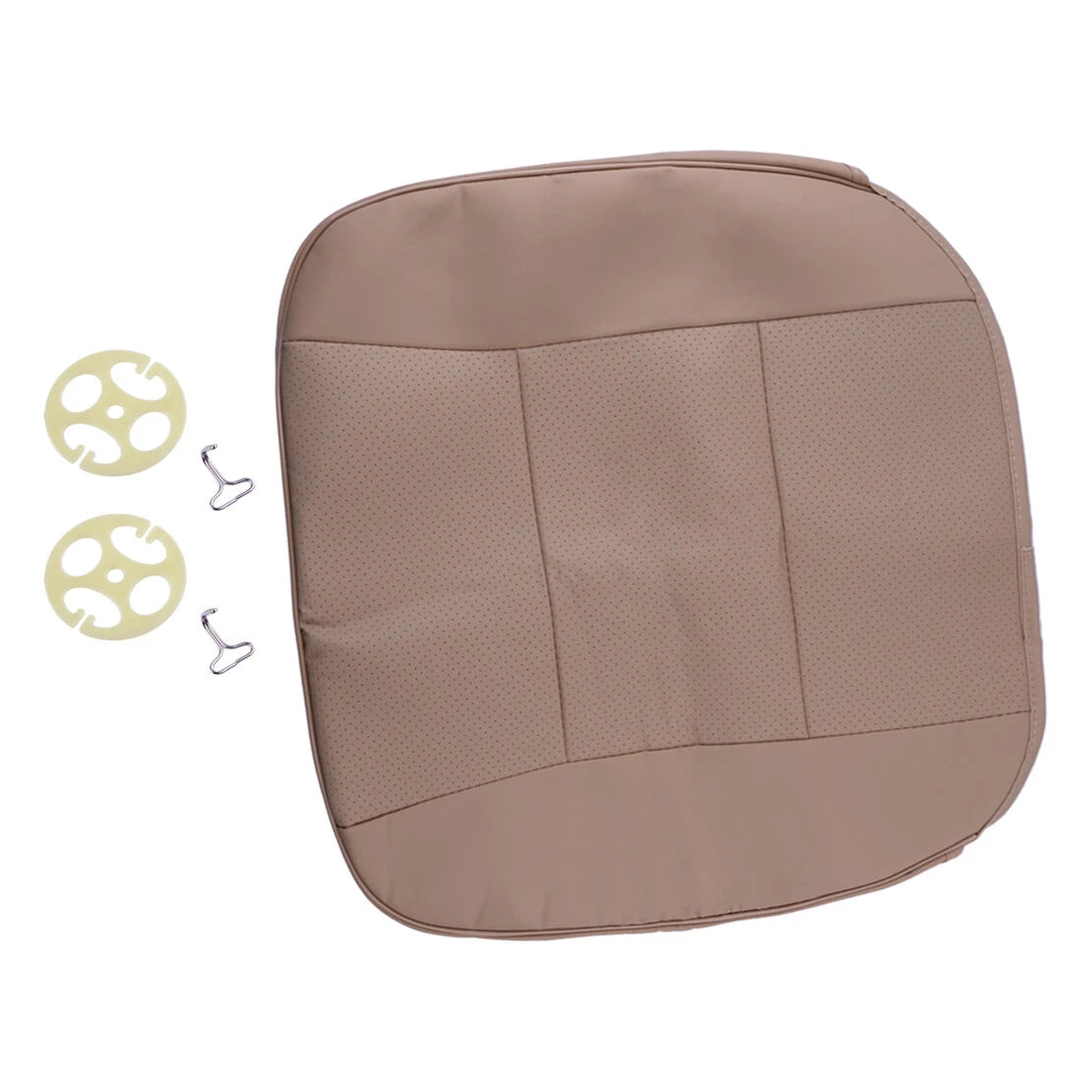 Beige Driver Seat Button Cover Cushion Protector for Universal Cars