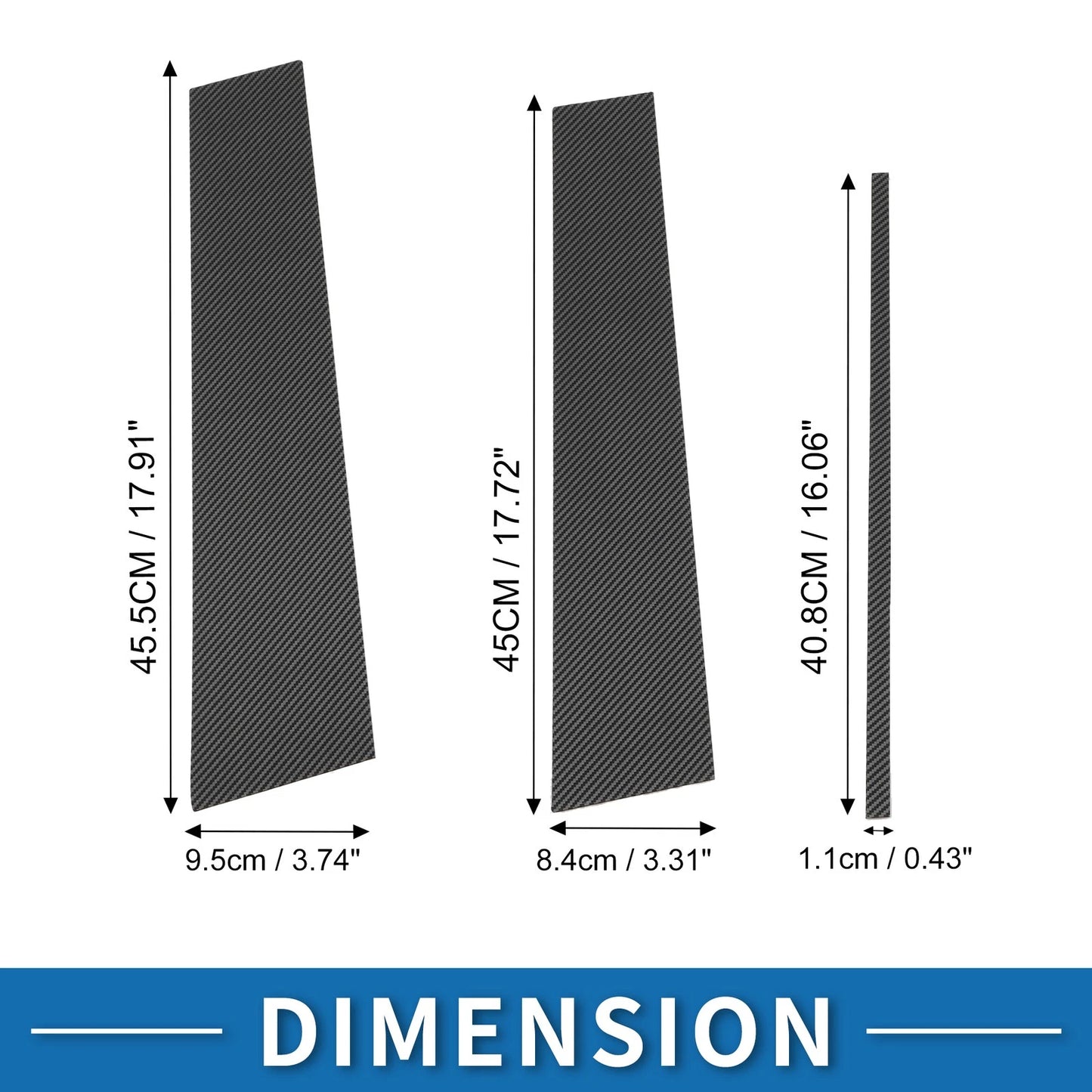 6 Pcs Door Pillar Window Trim for Toyota Fortuner Carbon Fiber (2015-2023)