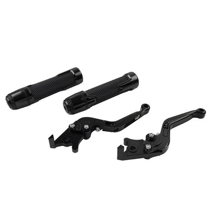Black Extendable Brake Clutch Levers Grip Set for Kawasaki Z650 Z900 (2017-2023)