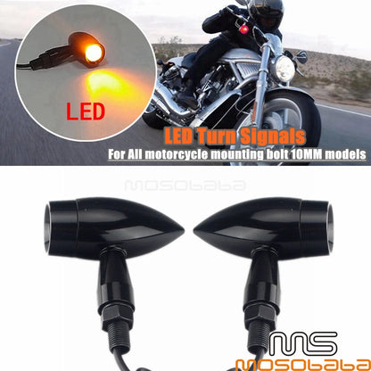 Bullet Shape LED Turn Signal Lights for Harley Honda Kawasaki Yamaha Ducati