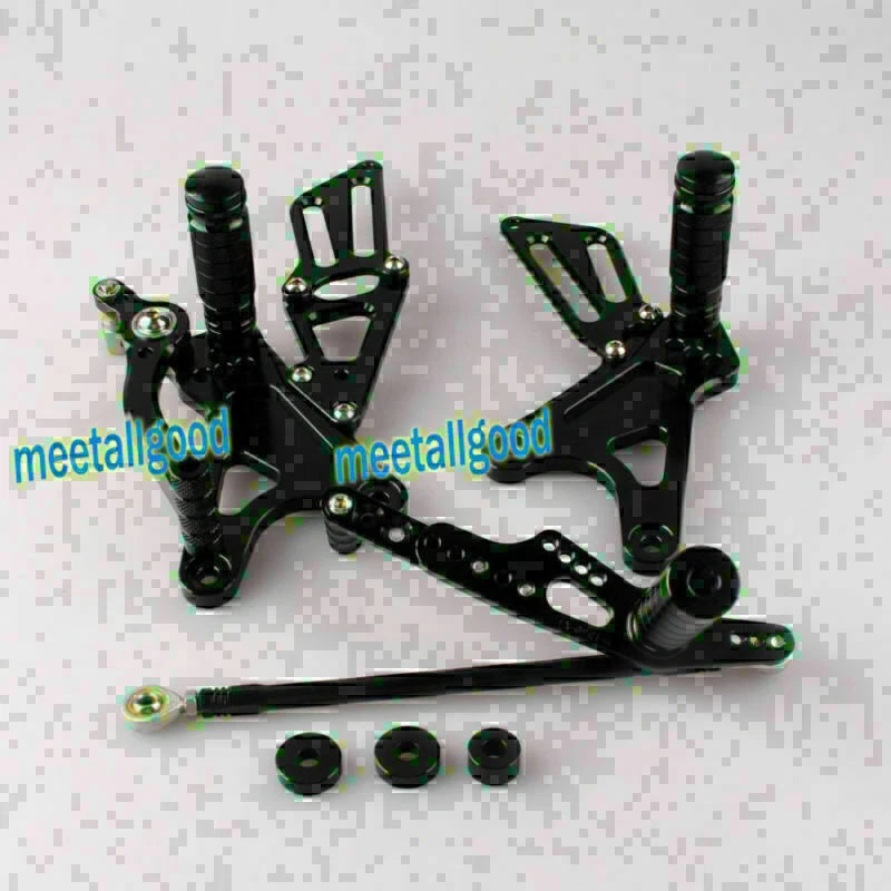 CNC Rear Sets Footrests for Yamaha YZF R1 2009-2013 - Black 2 x Pegs