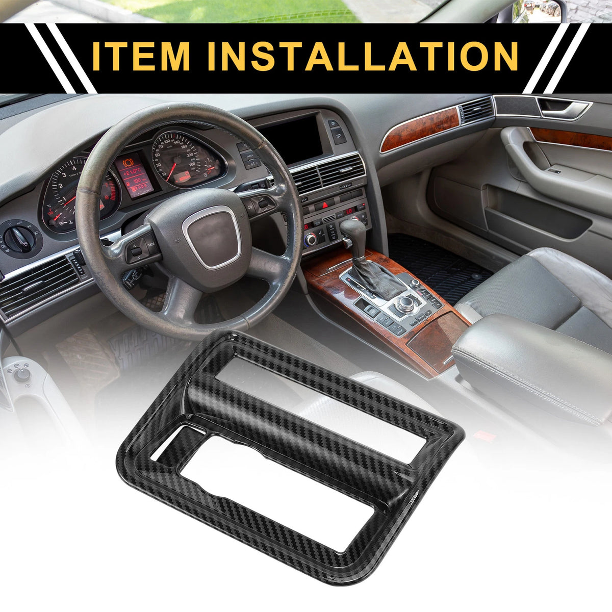 Carbon Fiber Central Control Panel Cover Trim for Ford F-150 (2021-2024)