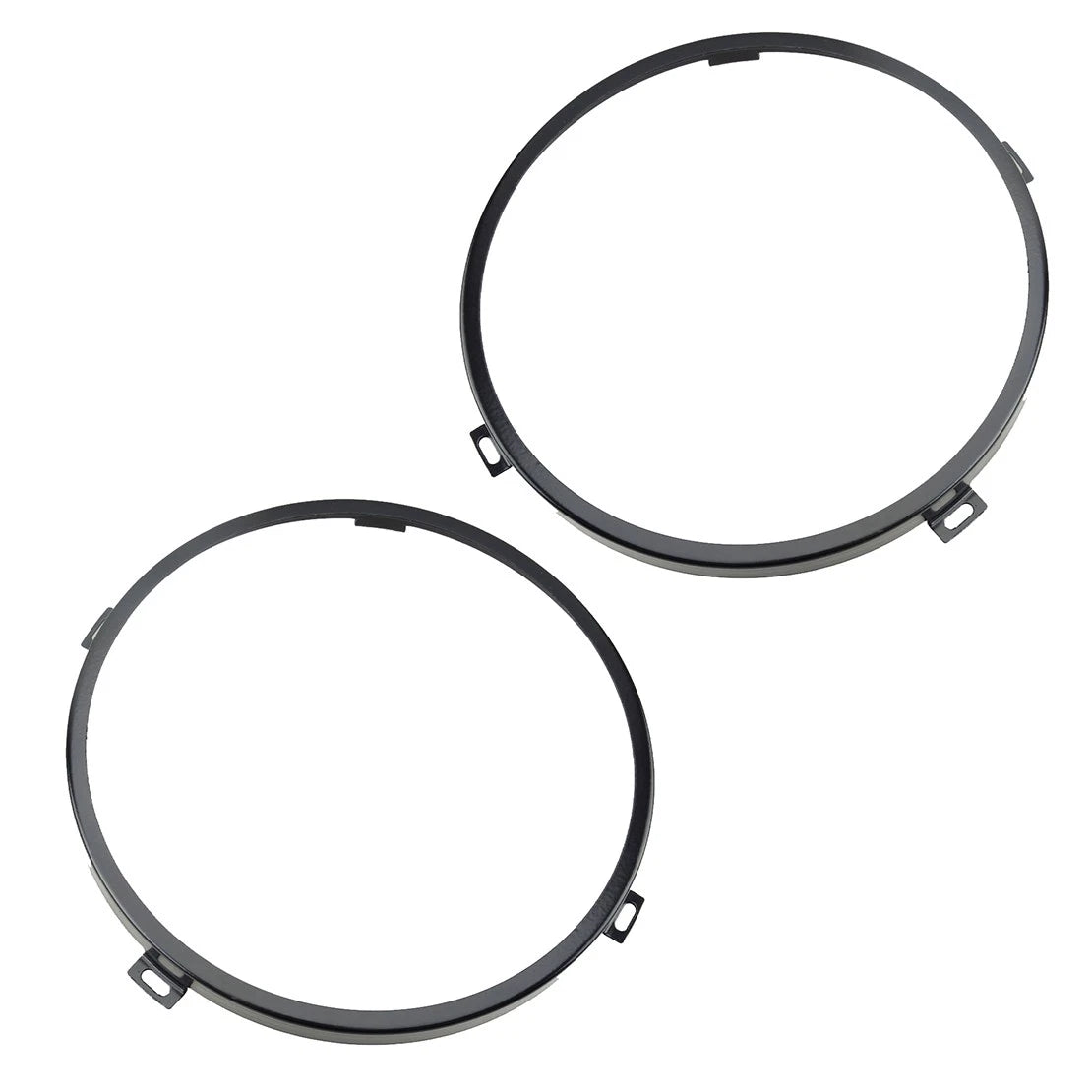 2 x Black 7" Headlight Bracket Holder Rings for Jeep Wrangler JK (2007-2018)