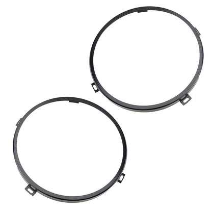 2 x Black 7" Headlight Bracket Holder Rings for Jeep Wrangler JK (2007-2018)
