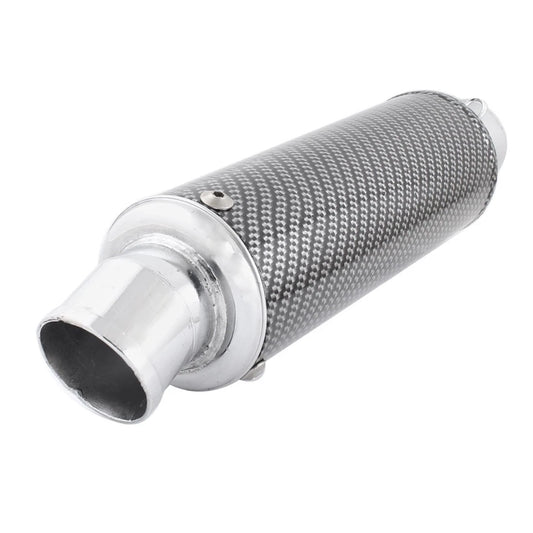 Exhaust Muffler Pipe 2" Inlet Dia Round Tip Tail 35cm Length for Motorcycle