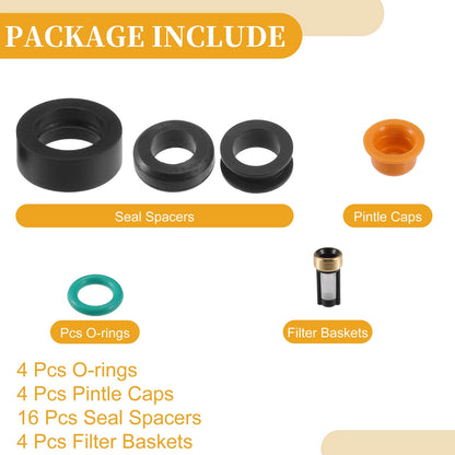 Fuel Injector Seal O Ring 4 x Sets for Honda DSM NBR Rubber Black