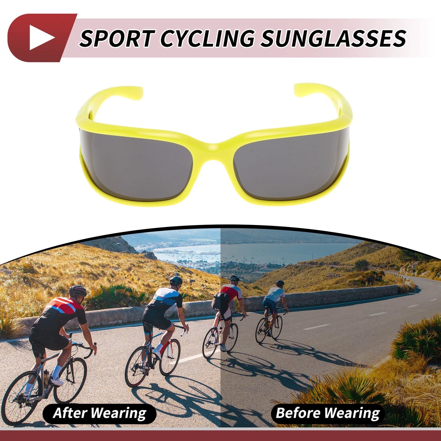 Motorcycle Riding Goggles Gray Lens Yellow Green Frame Tri-acetel Cellulose