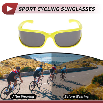 Motorcycle Riding Goggles Gray Lens Yellow Green Frame Tri-acetel Cellulose