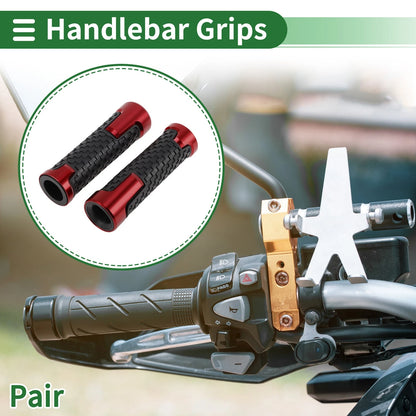 0.87"x0.94" Universal Motorcycle Hand Grips Cover Non Slip Red 1 Pair