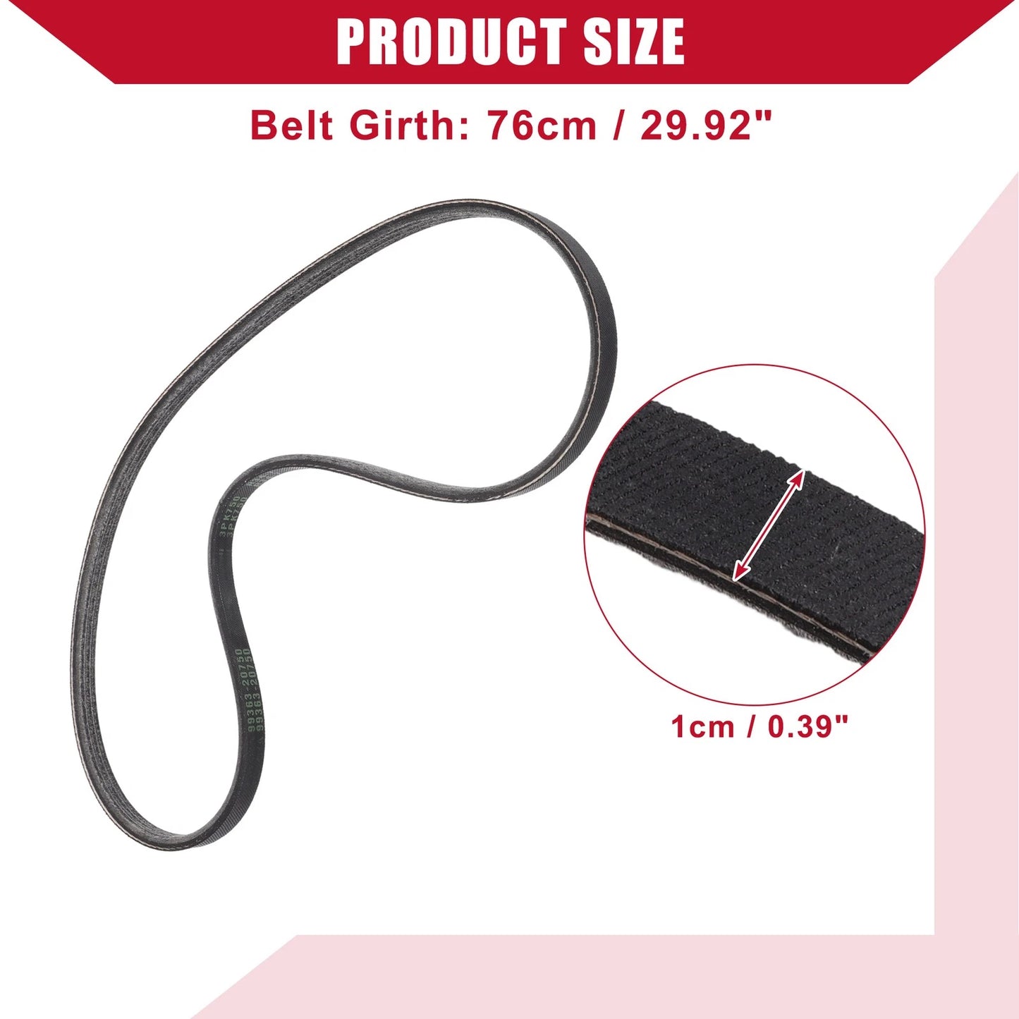 Serpentine Belt for Toyota Camry 1992 DLX LE SE XLE 2.2L (1992) 2 x Pieces