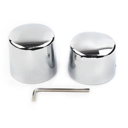 Rear Axle Nut Covers for Harley Softail Deuce FXSTD Springer Chrome