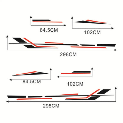 Black Red Stripes Vinyl Decal Stickers for Camper RV Trailer