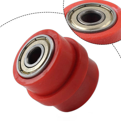 8MM Drive Chain Pulley Tensioner Wheel Guide for Street Bike Red