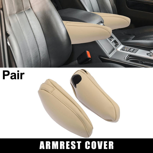 Pair Car Seat Armrest Cover Microfiber Leather Beige Toyota Sienna (2011–2018)
