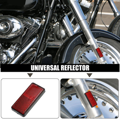 10 Pcs 56x26mm Motorcycle Safety Spoke Reflective with Screw Red for Motorcycle