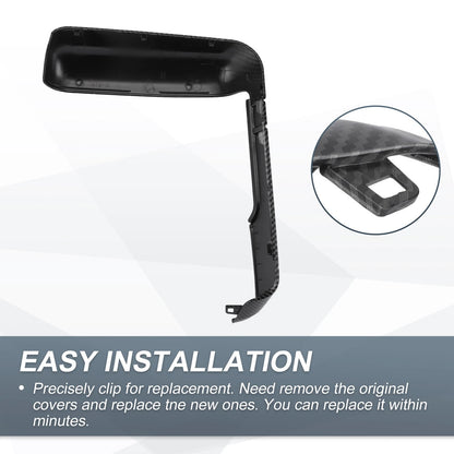 Rearview Mirror Cover Cap Set Black Carbon Fiber for Chevrolet Silverado GMC